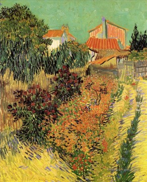  Garden Tableaux - Jardin derrière une maison Vincent van Gogh